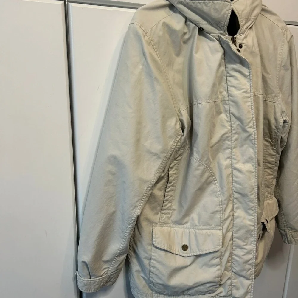 Pacific Trail Seattle USA Cream Beige Quilted Lined Outdoor Jacket Womens Large